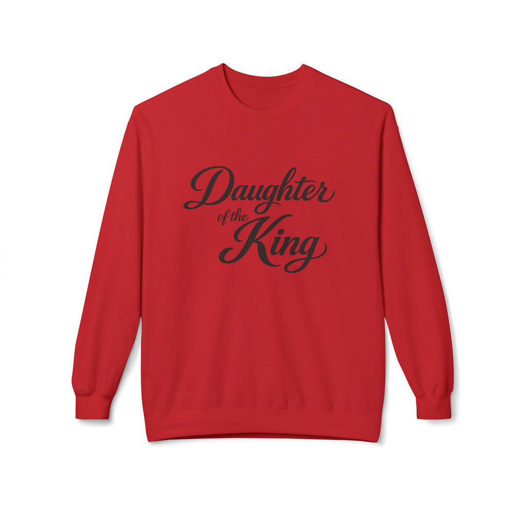 Daughter of the King Sweatshirt — Christian Faith Crewneck, "Chosen. Cherished. Equipped by Grace." Back Design