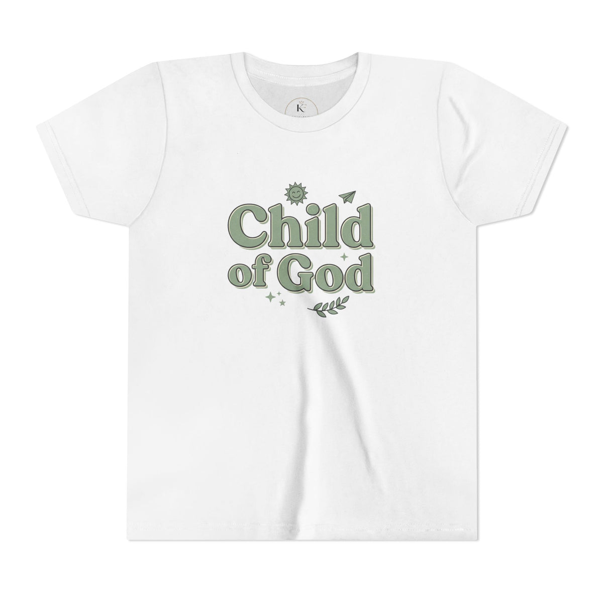 Youth Tee — "Child of God" Inspirational Christian Shirt ("I Am Loved, I Am Blessed" Back)