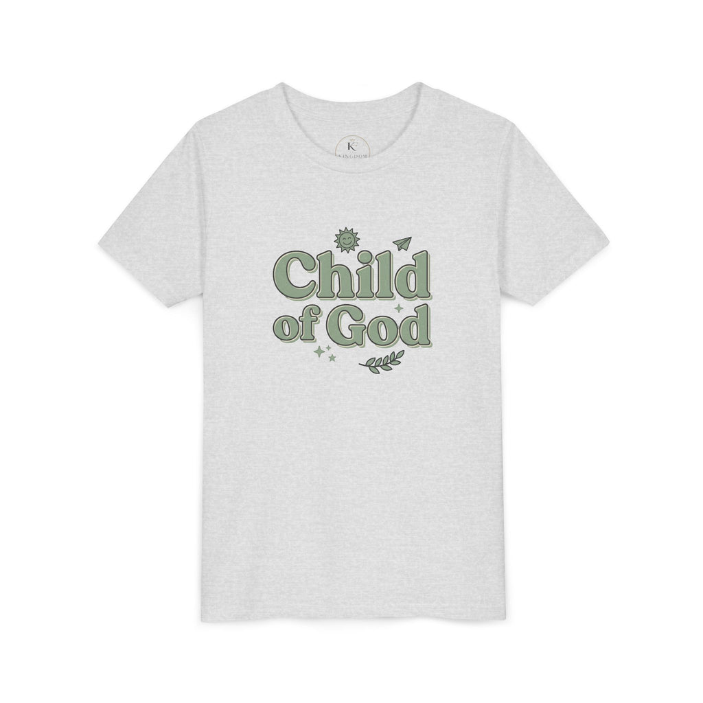 Youth Tee — "Child of God" Inspirational Christian Shirt ("I Am Loved, I Am Blessed" Back)