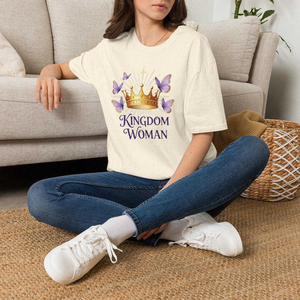 Kingdom Woman crown with purple butterflies T-Shirt