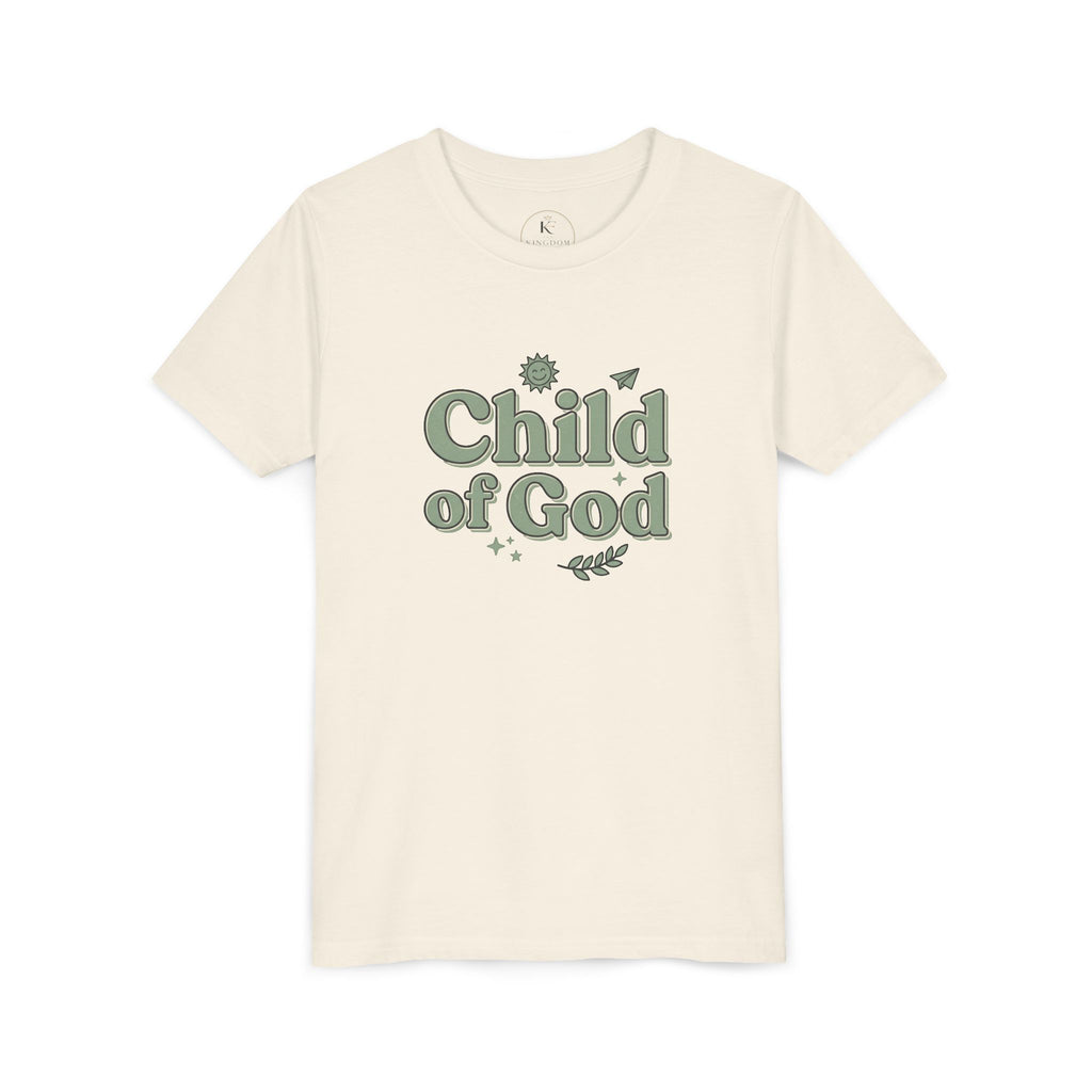 Youth Tee — "Child of God" Inspirational Christian Shirt ("I Am Loved, I Am Blessed" Back)