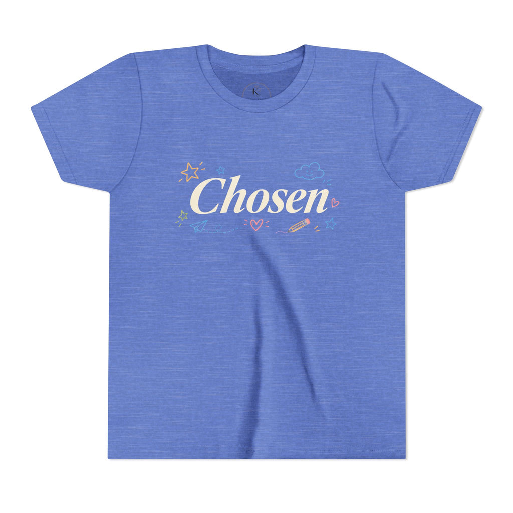 Youth Tee — “Chosen” Christian Kids Shirt (1 Peter 2:9 Back Design)