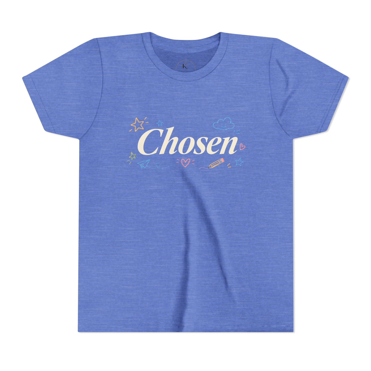 Youth Tee — “Chosen” Christian Kids Shirt (1 Peter 2:9 Back Design)