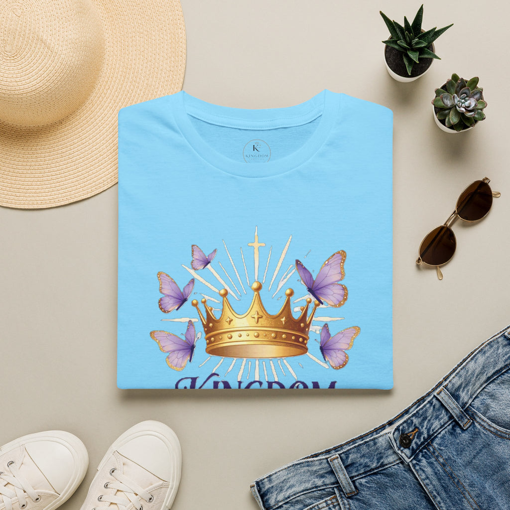 Kingdom Woman crown with purple butterflies T-Shirt