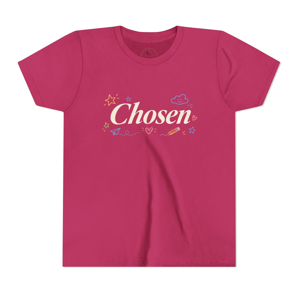 Youth Tee — “Chosen” Christian Kids Shirt (1 Peter 2:9 Back Design)