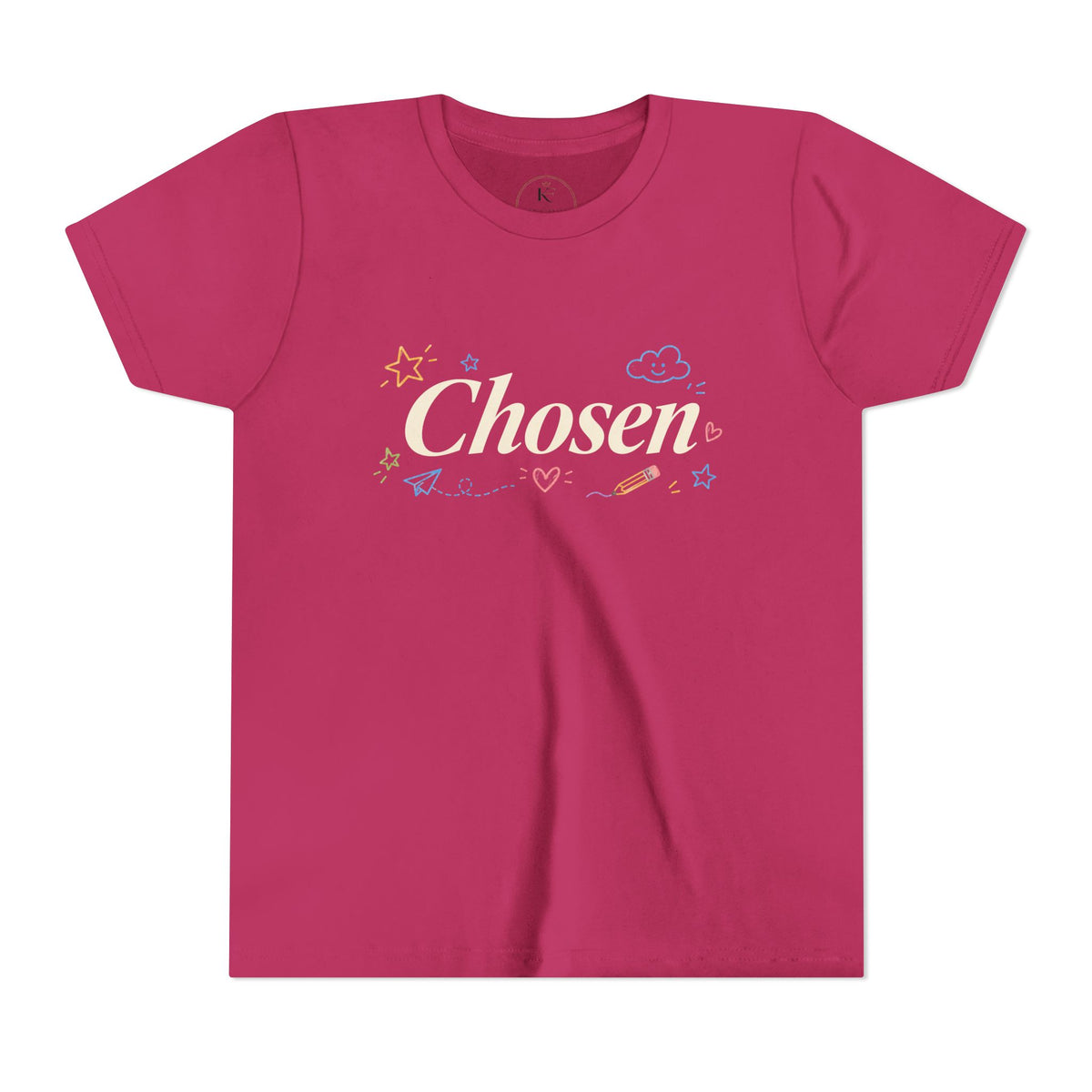 Youth Tee — “Chosen” Christian Kids Shirt (1 Peter 2:9 Back Design)