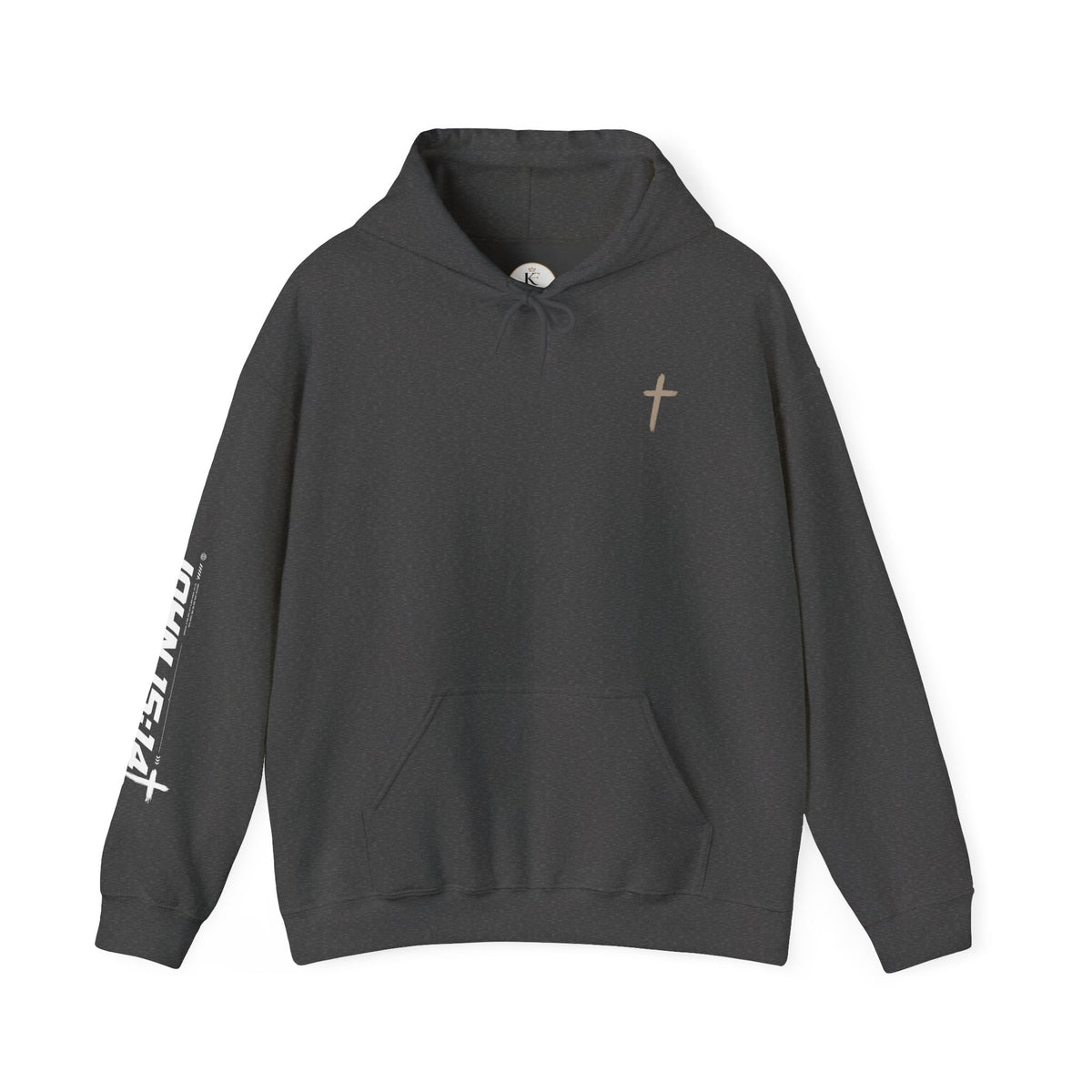 Abide in Him Hoodie — Christian Faith Cross Sweatshirt (John 15:4)