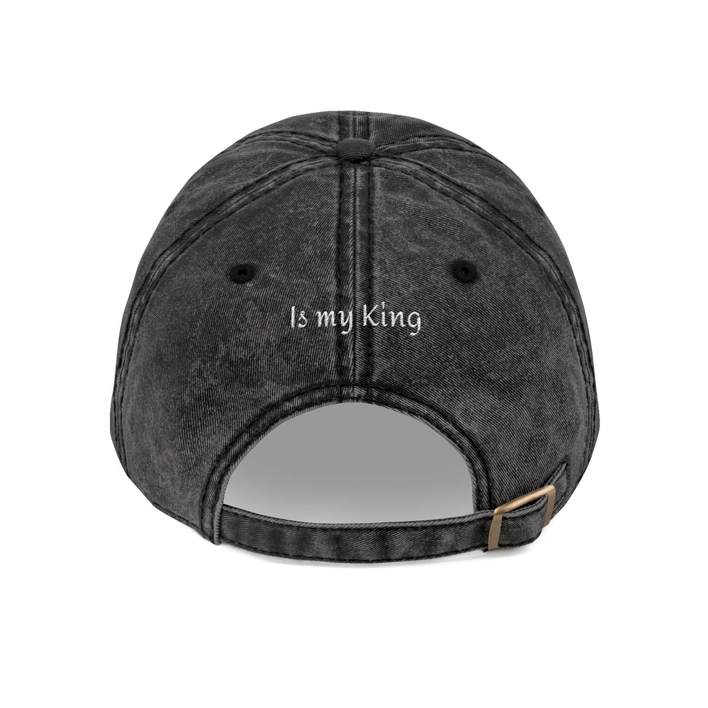 Vintage Embroidered 'Jesus' Cap – Distressed Gray Christian Baseball Hat