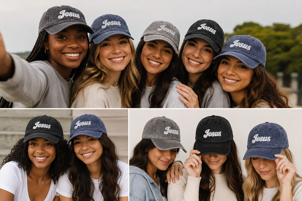 Vintage Embroidered 'Jesus' Cap – Distressed Gray Christian Baseball Hat