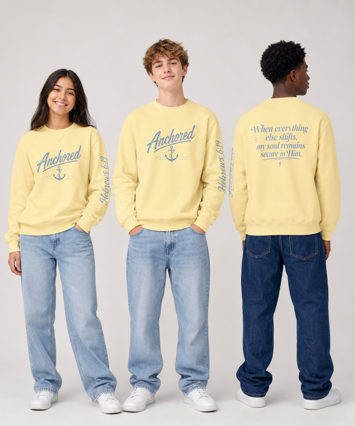 Anchored anchor sweatshirt | Hebrews 6:19 scripture crewneck
