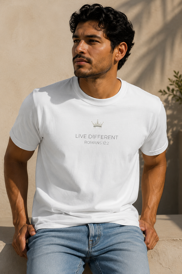 Live Different crown graphic T-shirt | Minimal motivational tee