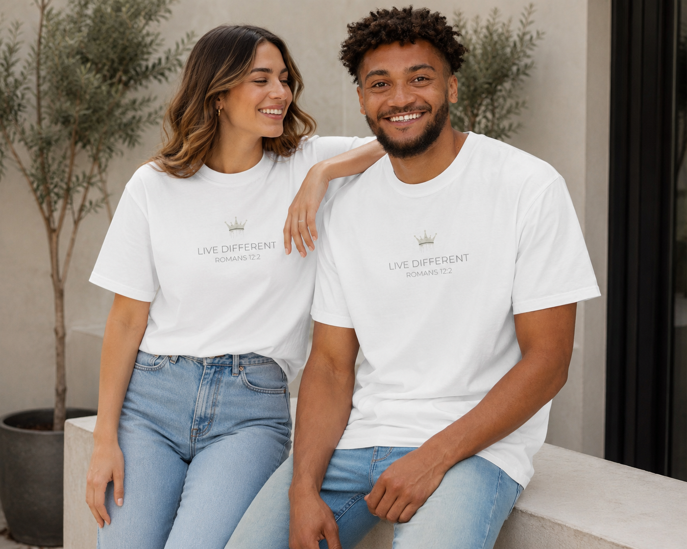 Live Different crown graphic T-shirt | Minimal motivational tee