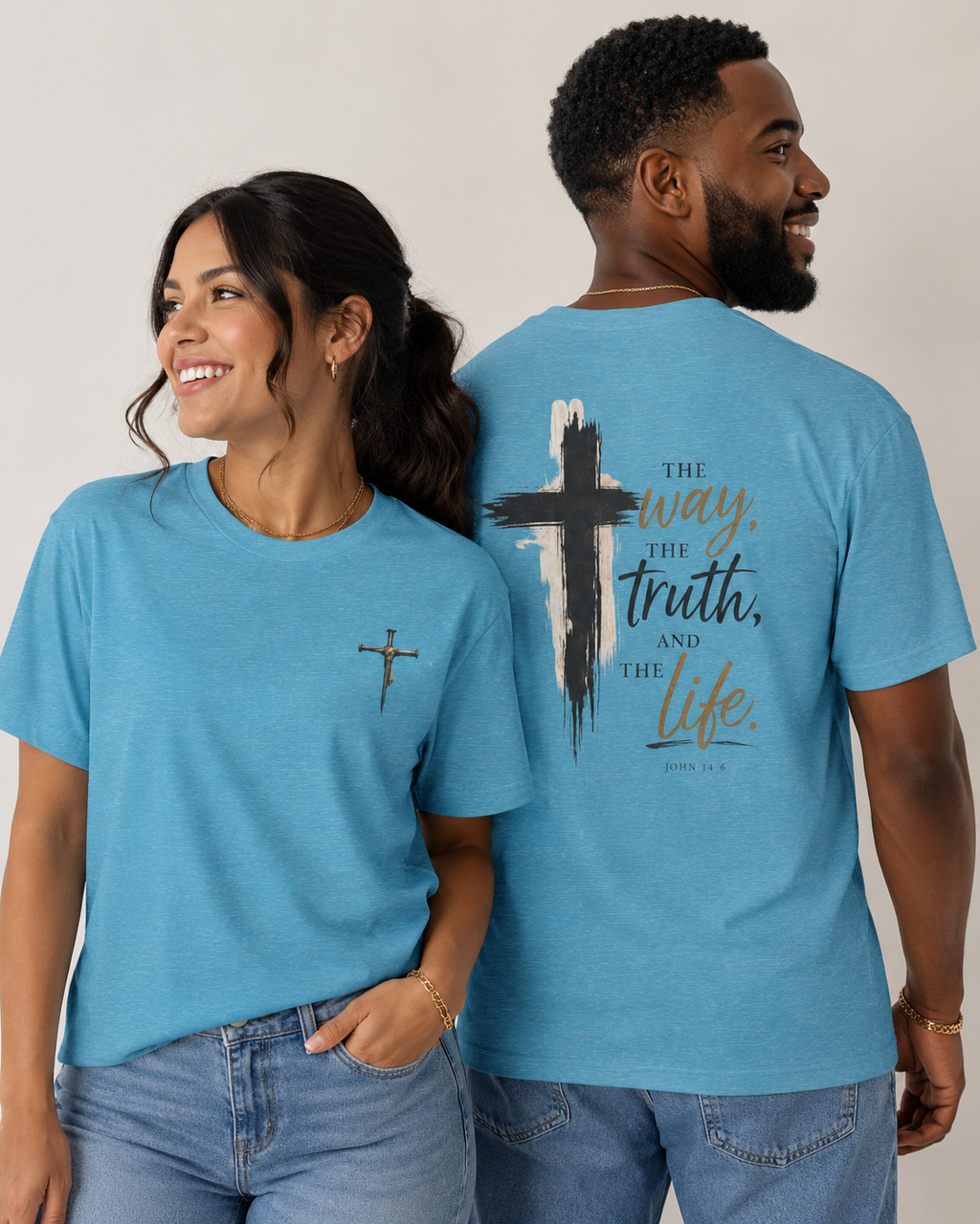 Faith-Forward Cross Tee | Hand-Painted Style Christian T-Shirt