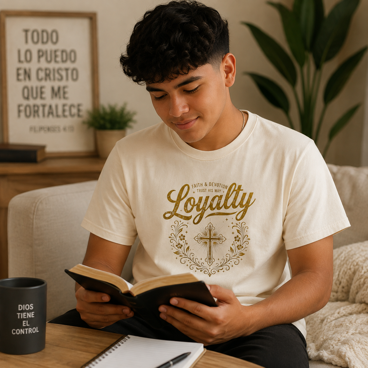 Loyalty Cross Script Tee | Faith Christian Scripture Shirt