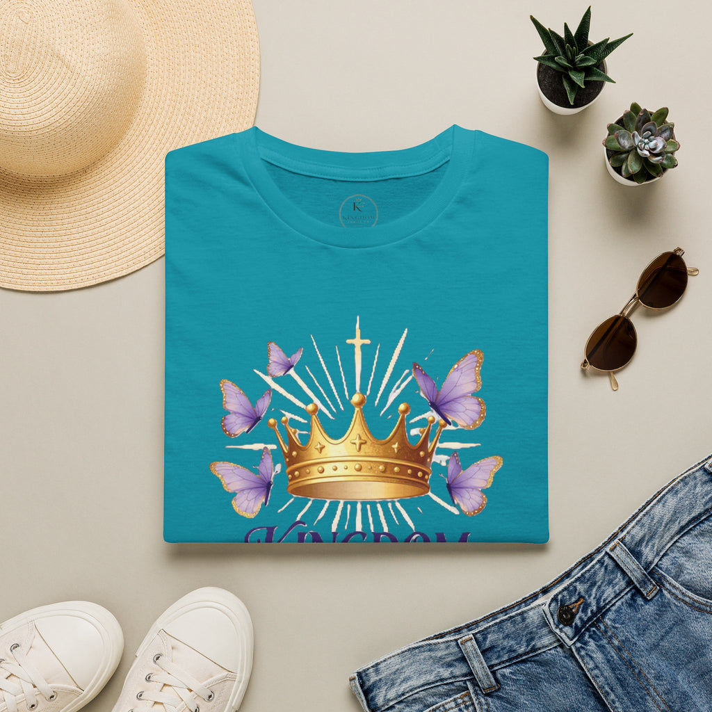 Kingdom Woman crown with purple butterflies T-Shirt