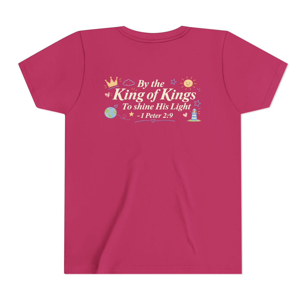 Youth Tee — “Chosen” Christian Kids Shirt (1 Peter 2:9 Back Design)