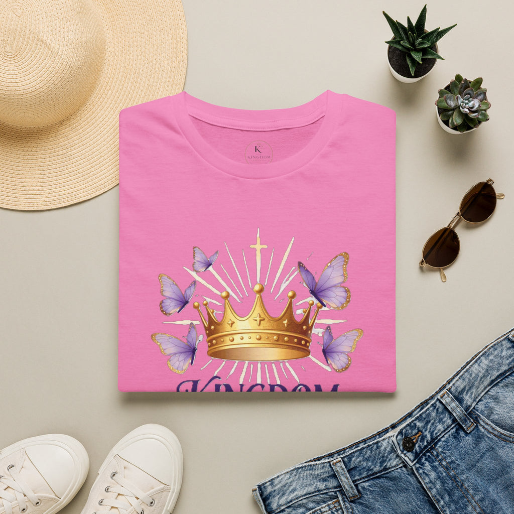 Kingdom Woman crown with purple butterflies T-Shirt