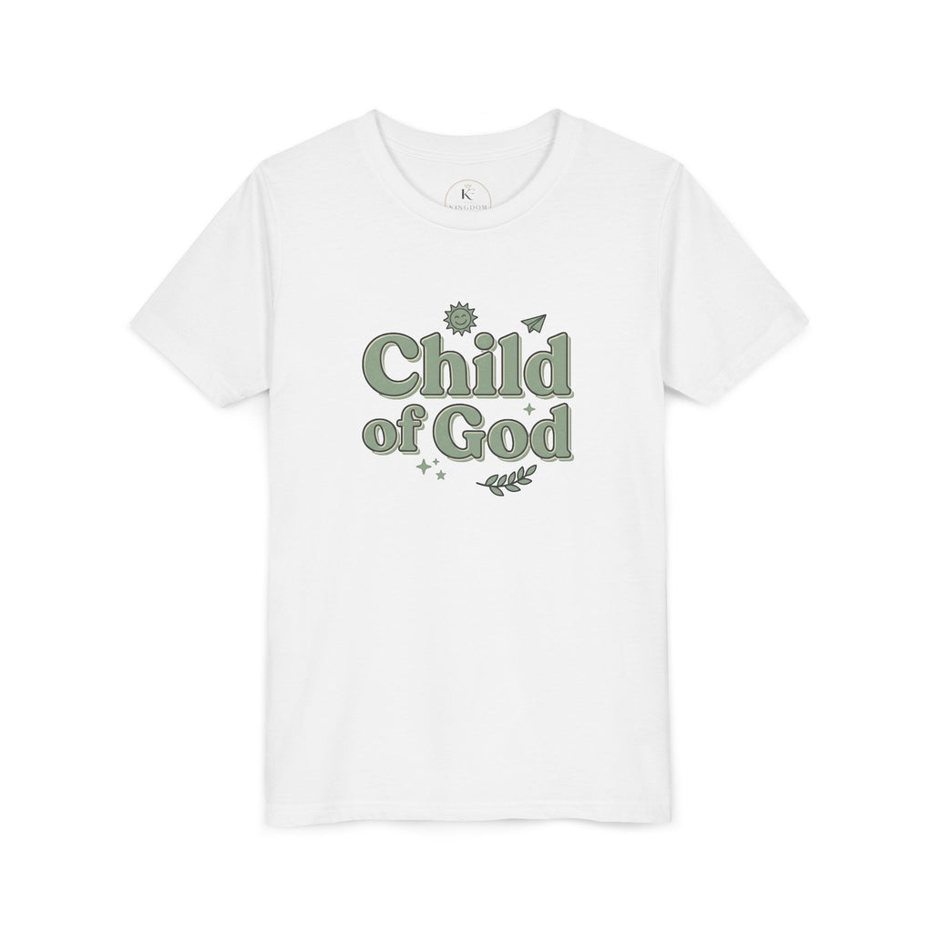 Youth Tee — "Child of God" Inspirational Christian Shirt ("I Am Loved, I Am Blessed" Back)