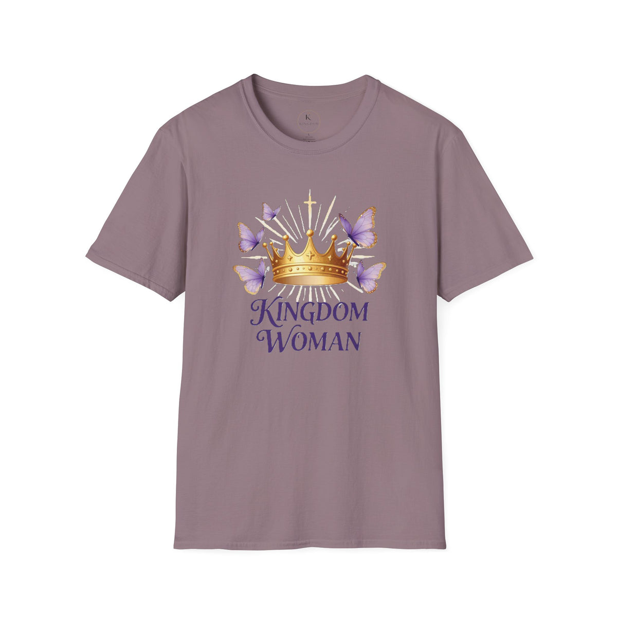 Kingdom Woman crown with purple butterflies T-Shirt