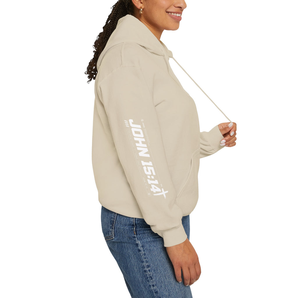 Abide in Him Hoodie — Christian Faith Cross Sweatshirt (John 15:4)
