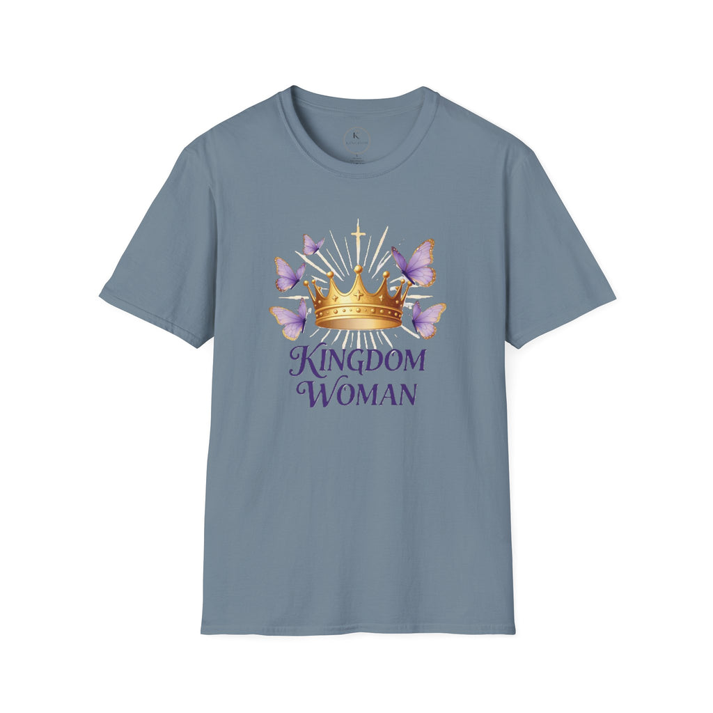 Kingdom Woman crown with purple butterflies T-Shirt