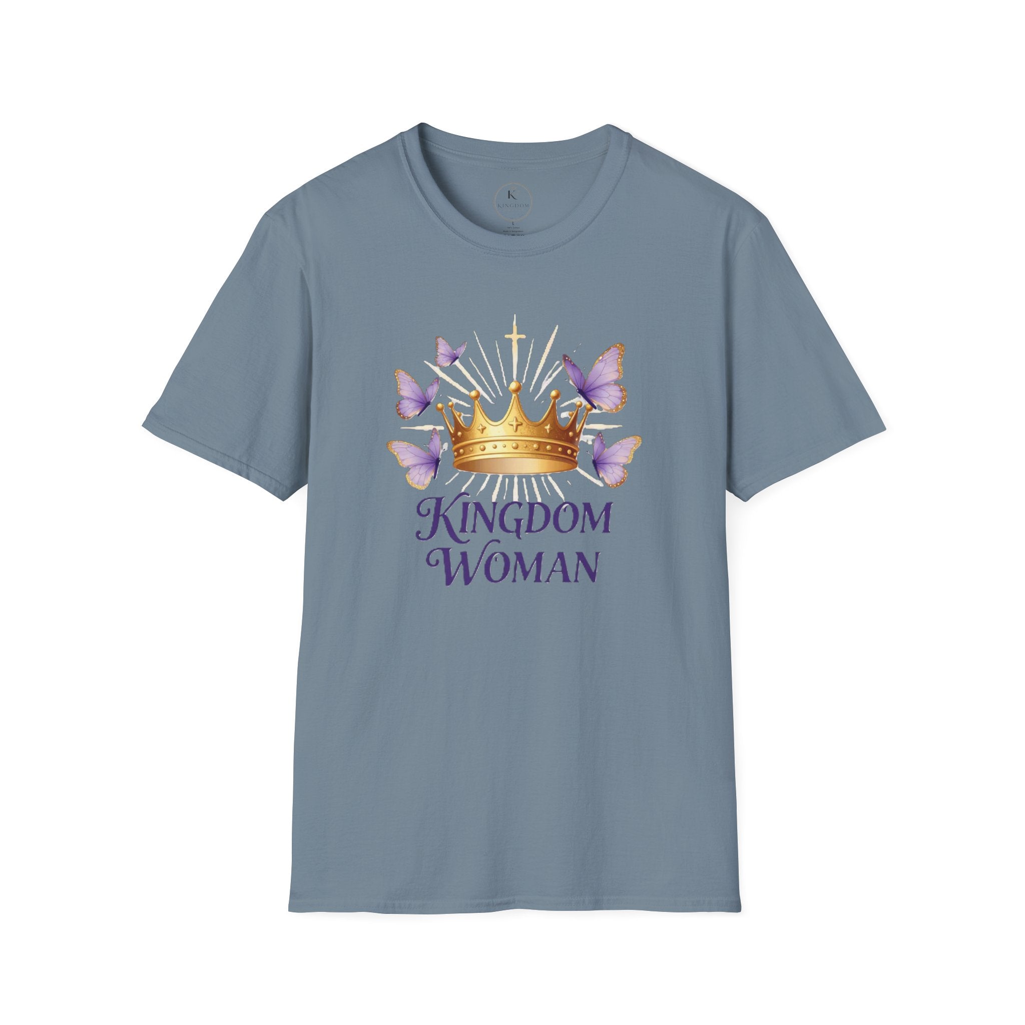 Kingdom Woman crown with purple butterflies T-Shirt