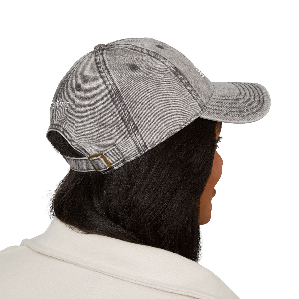 Vintage Embroidered 'Jesus' Cap – Distressed Gray Christian Baseball Hat