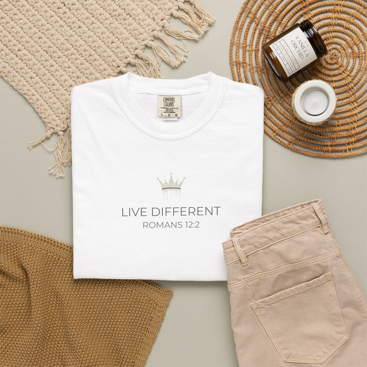 Live Different crown graphic T-shirt | Minimal motivational tee
