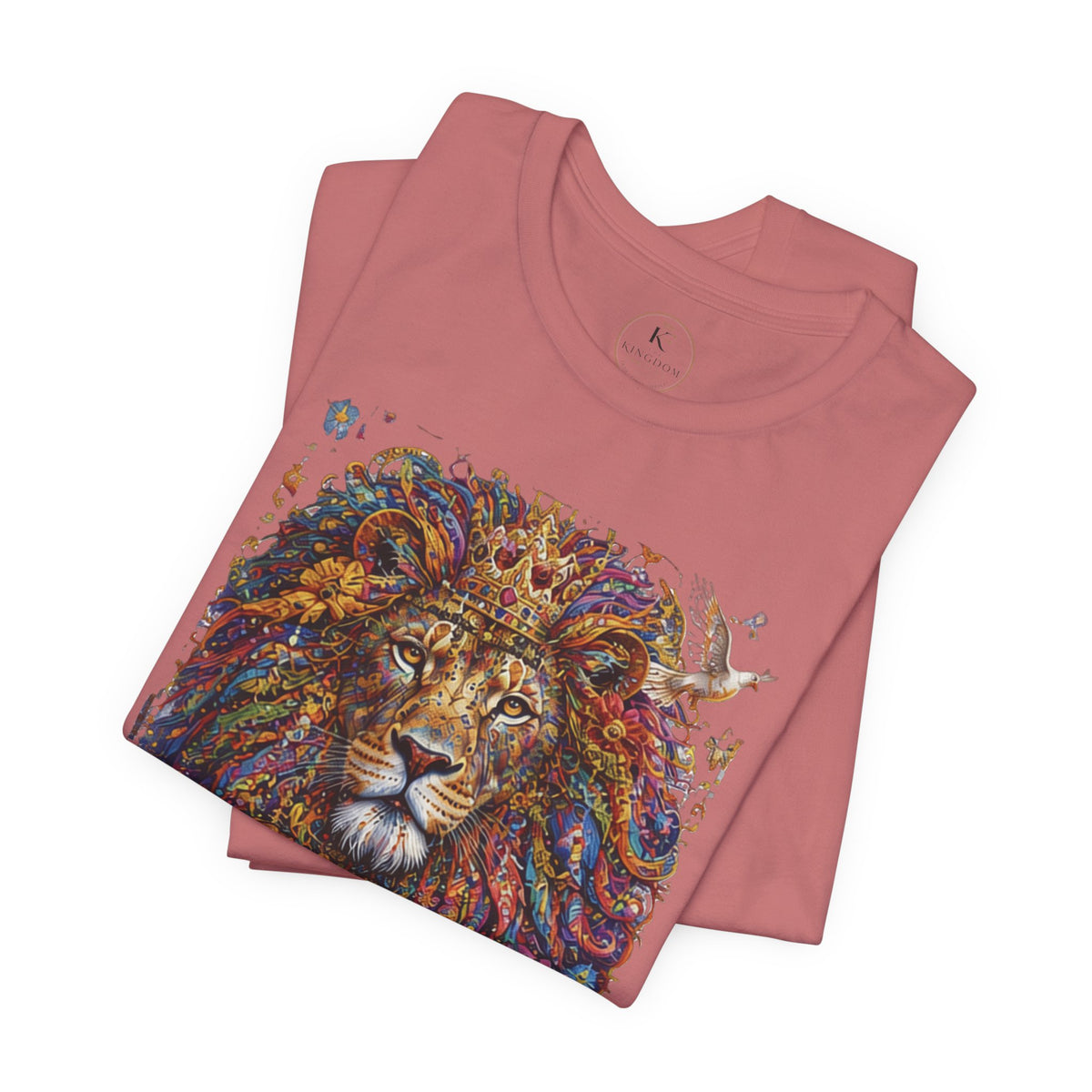Lion of Judah tee | Colorful regal lion illustration, scripture text
