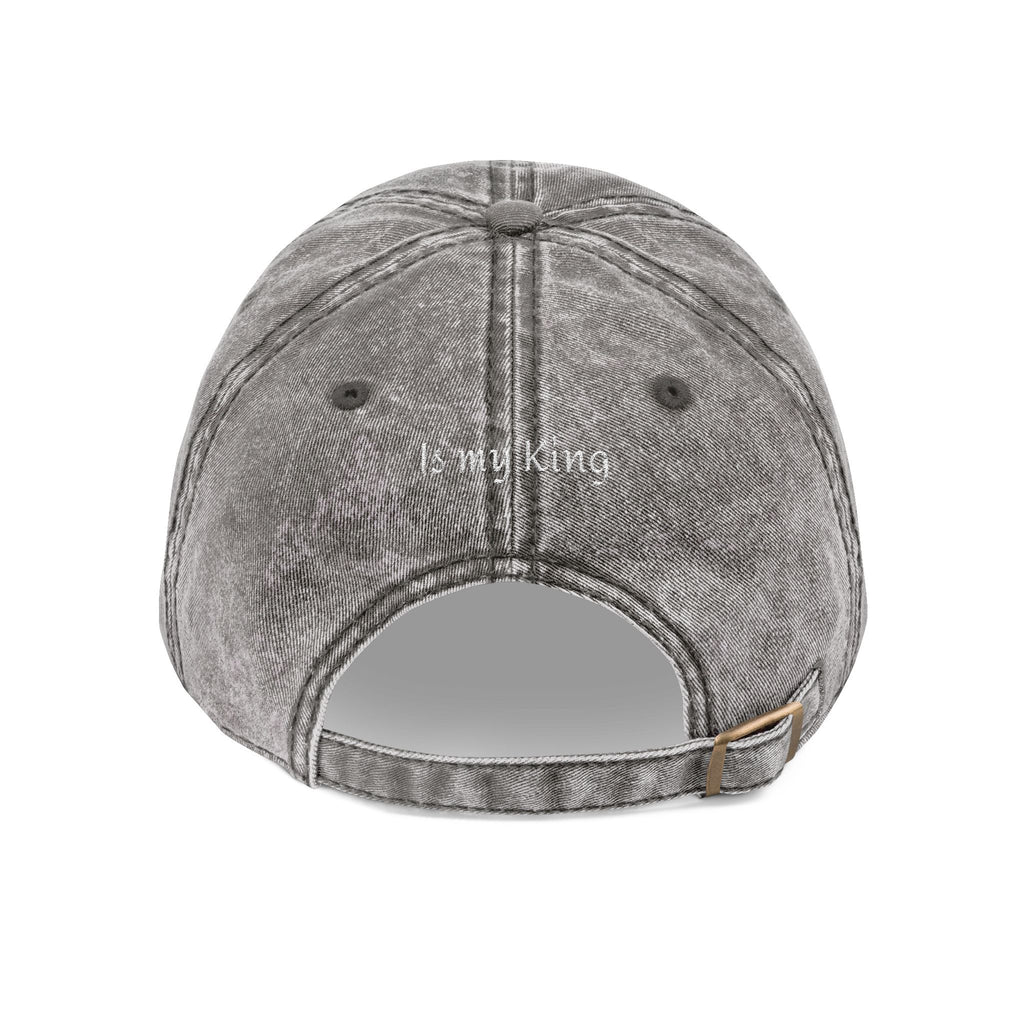 Vintage Embroidered 'Jesus' Cap – Distressed Gray Christian Baseball Hat