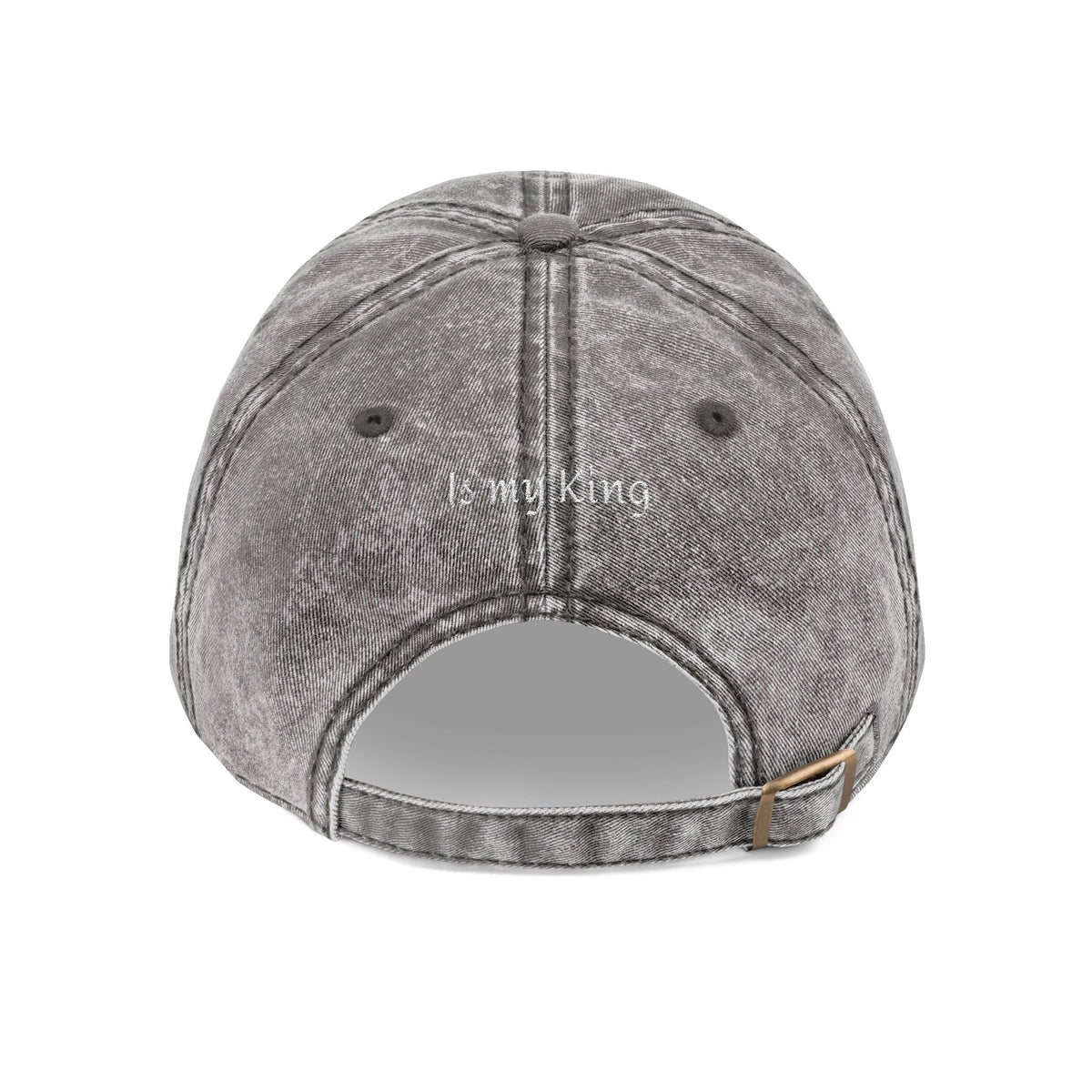 Vintage Embroidered 'Jesus' Cap – Distressed Gray Christian Baseball Hat