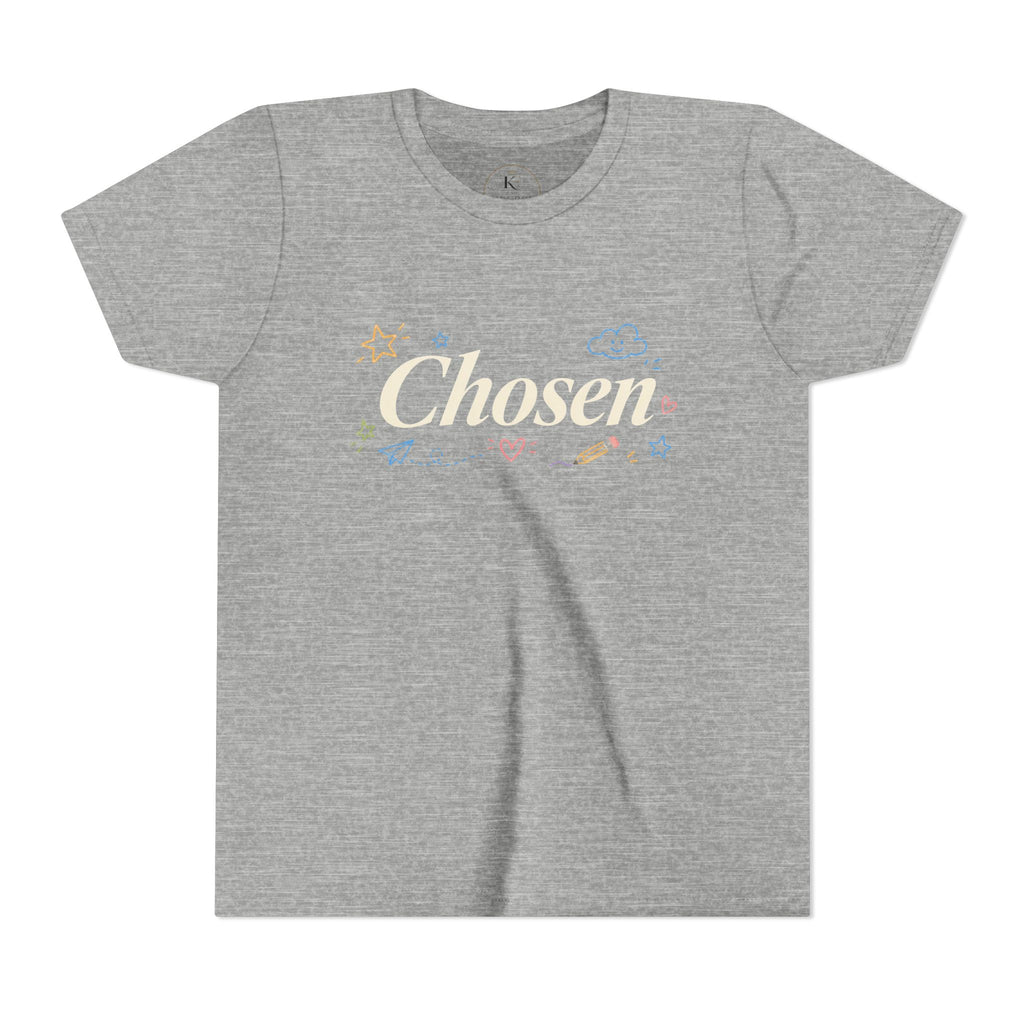 Youth Tee — “Chosen” Christian Kids Shirt (1 Peter 2:9 Back Design)