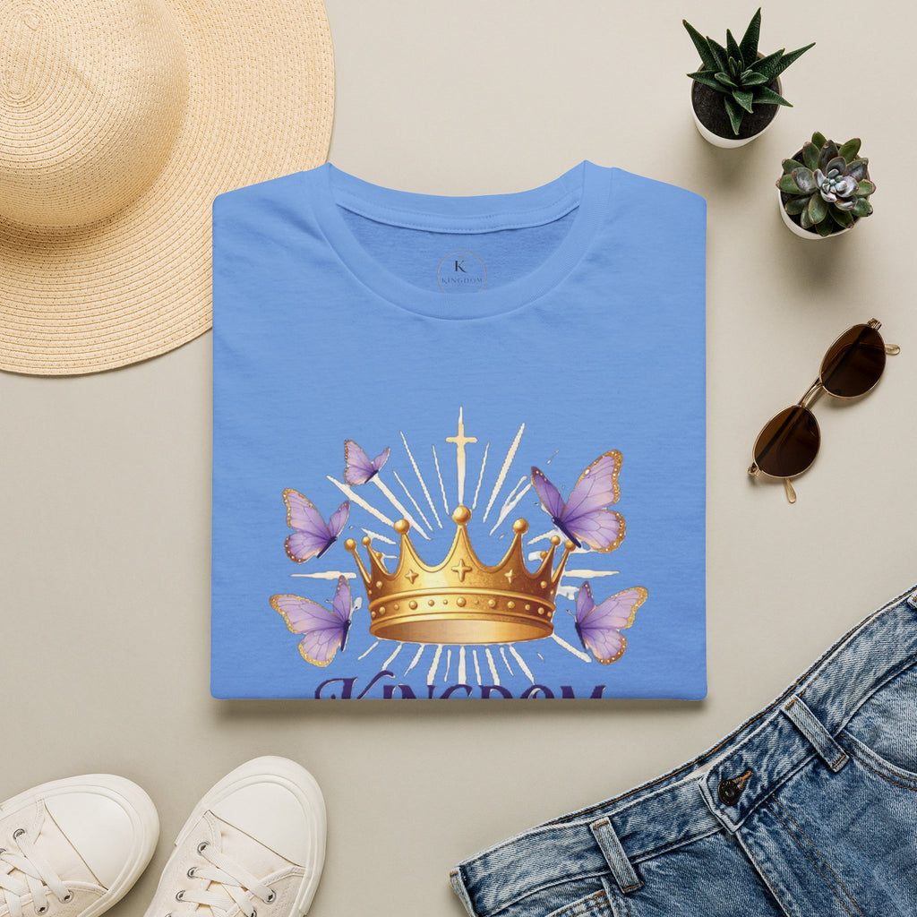 Kingdom Woman crown with purple butterflies T-Shirt