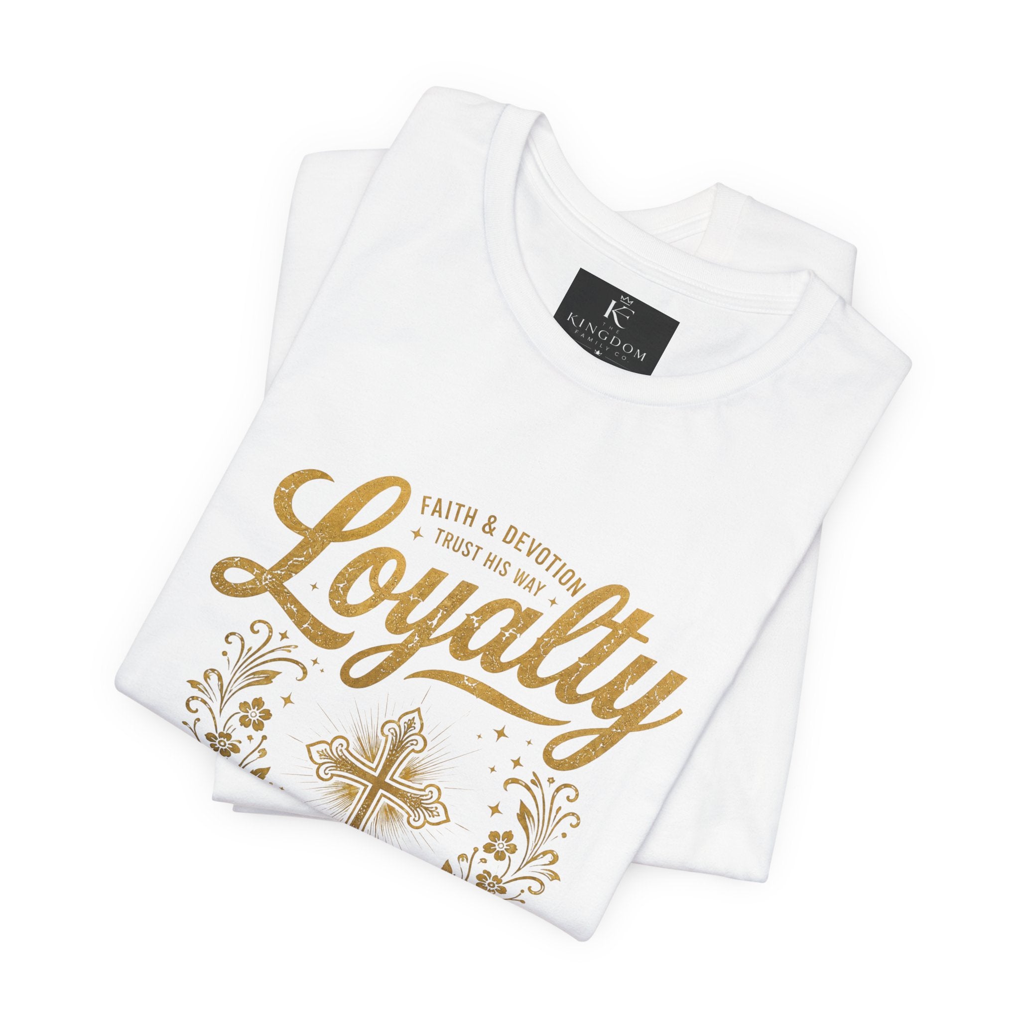 Loyalty Cross Script Tee | Faith Christian Scripture Shirt