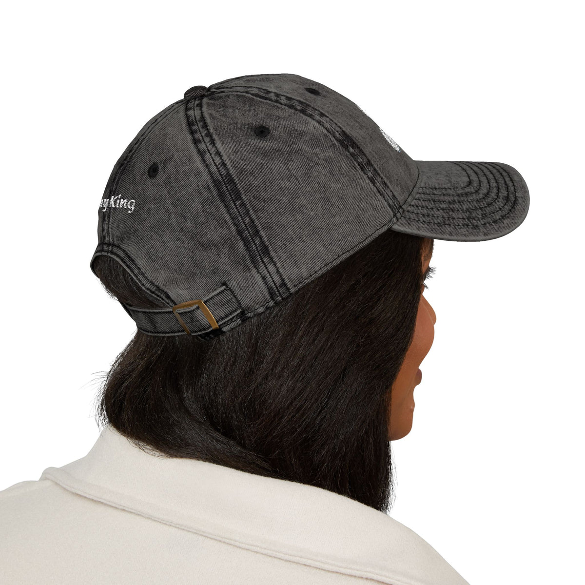 Vintage Embroidered 'Jesus' Cap – Distressed Gray Christian Baseball Hat