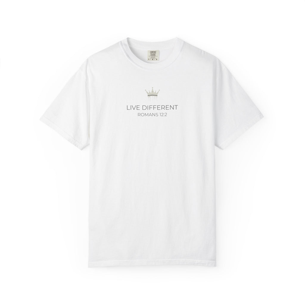 Live Different crown graphic T-shirt | Minimal motivational tee